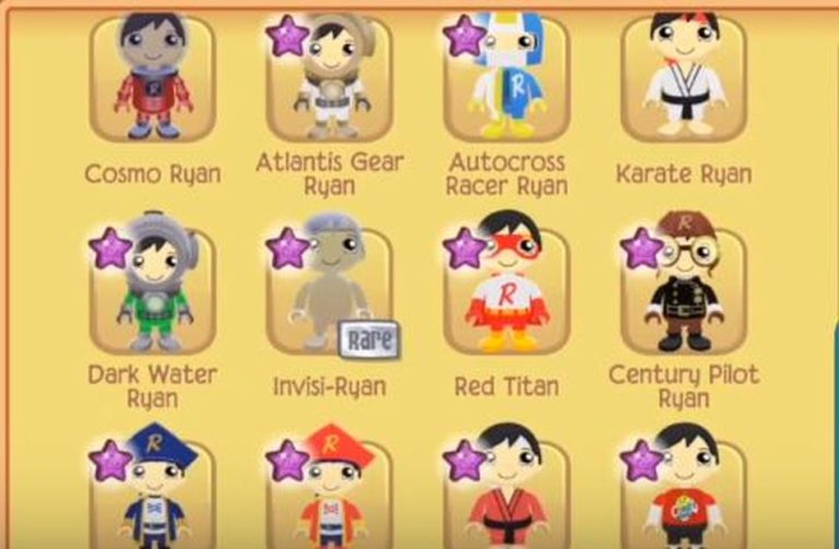 Tag With Ryan Guide to All Characters / Costumes Touch, Tap, Play