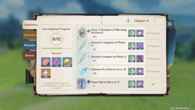 Genshin Impact Investigation Guide