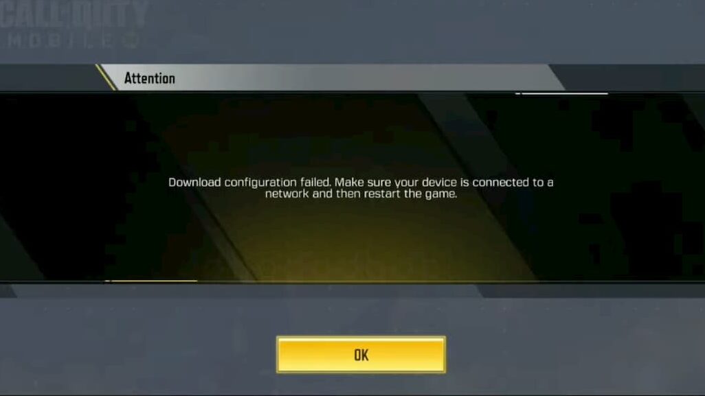 call of duty mobile download configuration failed