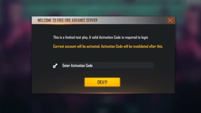 Activation code for Free Fire Advanced Server in 2022
