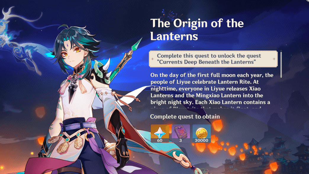 Genshin Impact The Origin of the Lanterns Quest Guide Lantern Rite