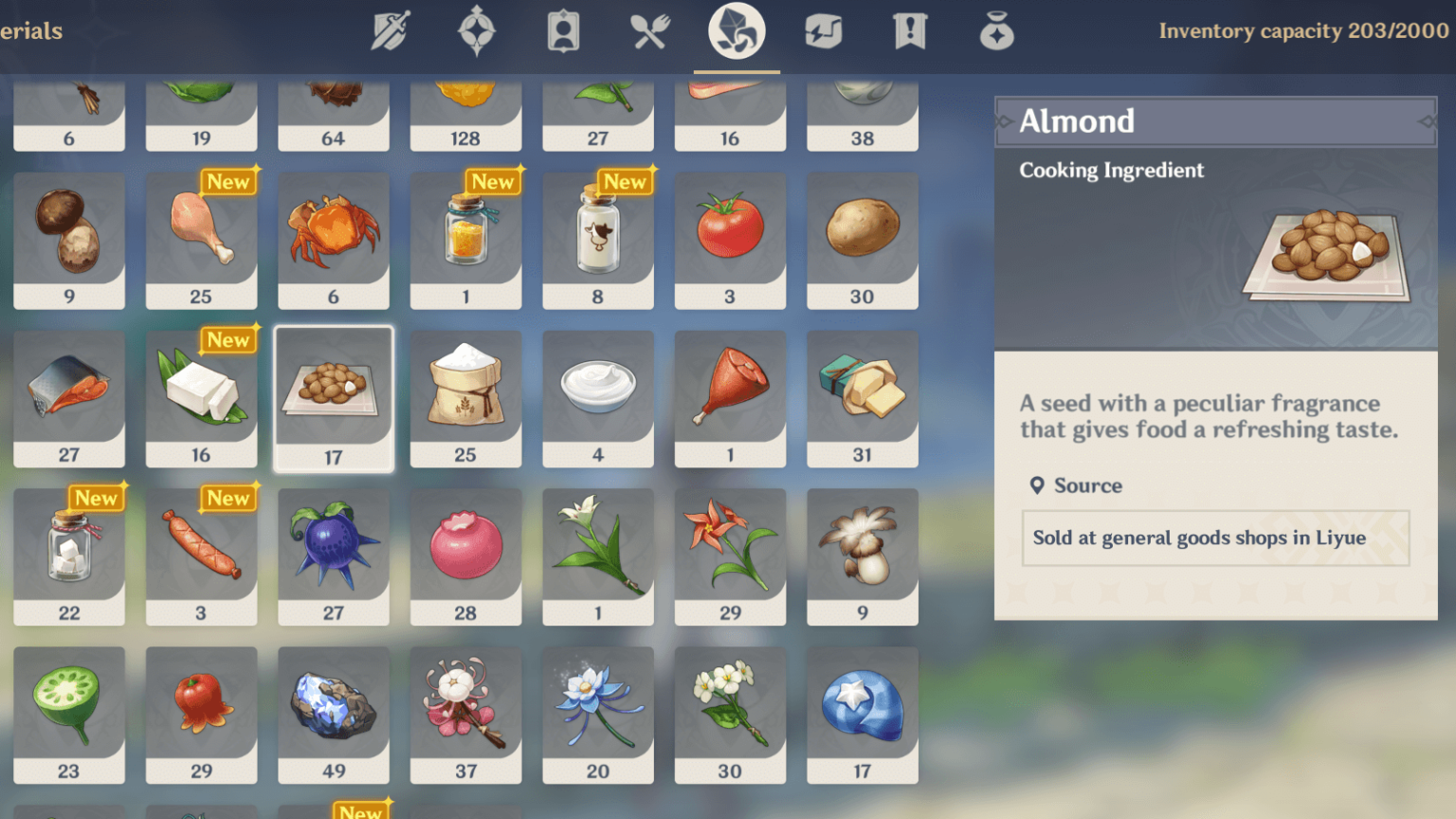 Where to get Almonds in Genshin Impact Touch, Tap, Play