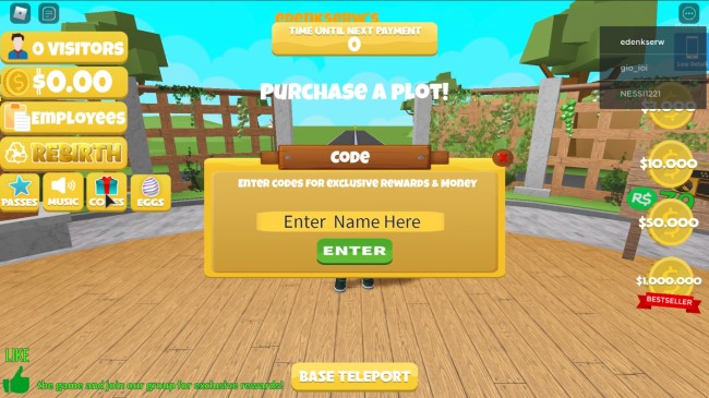 what is the code in roblox zoo tycoon