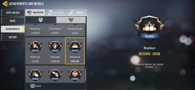 COD Mobile Knockout Medal