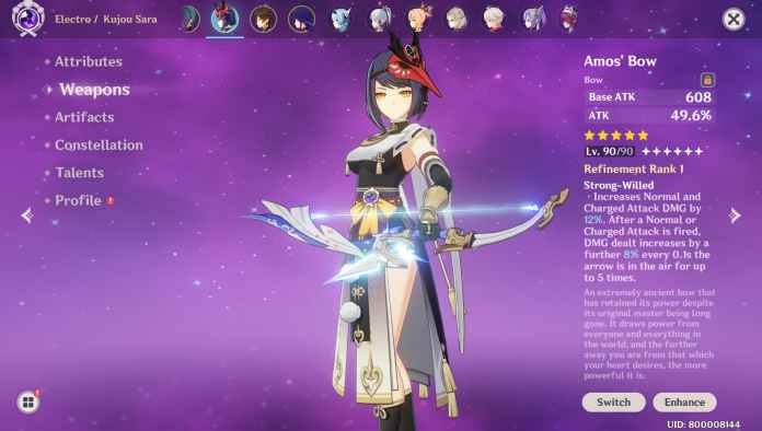 Genshin Impact Kujou Sara: The Best Build - Touch, Tap, Play