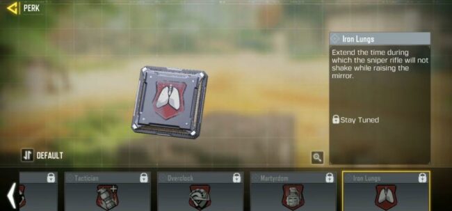 COD Mobile Iron Lungs perk