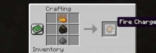 Fire charge in crafting table