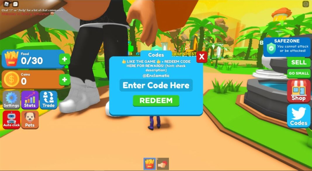 Roblox Eating Simulator Codes (October 2021) Touch, Tap, Play