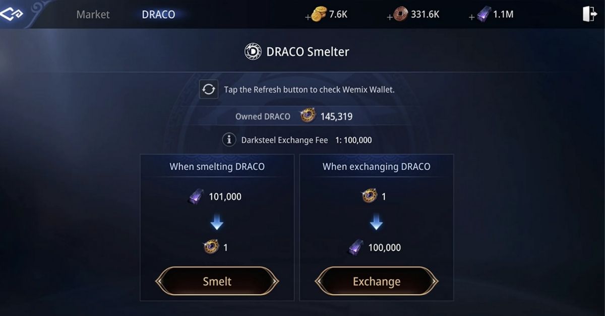 How to Convert Darksteel to Draco in MIR4