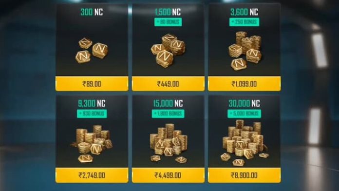 PUBG: New State NC Currency prices in India 