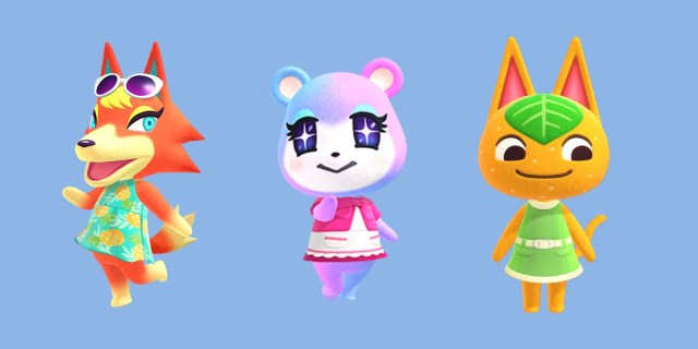 Audie, Judy and Tangy in Animal Crossing Pocket Camp