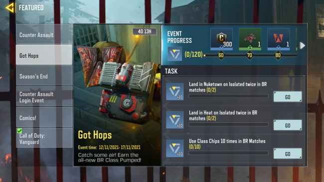 Pumped class can be unlocked via Got Hops event