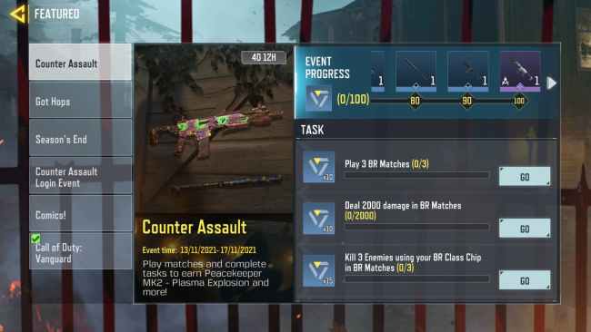 COD Mobile Counter Assault: Missions and Rewards 