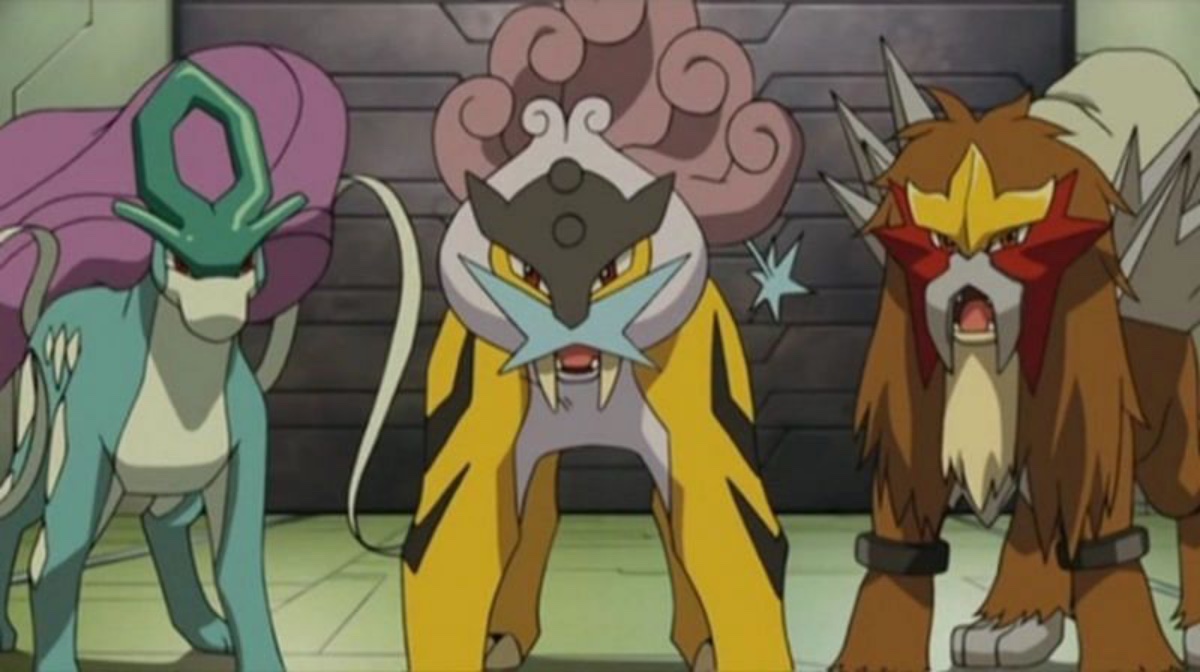 Entei, Suicune and Raikou from Pokemon