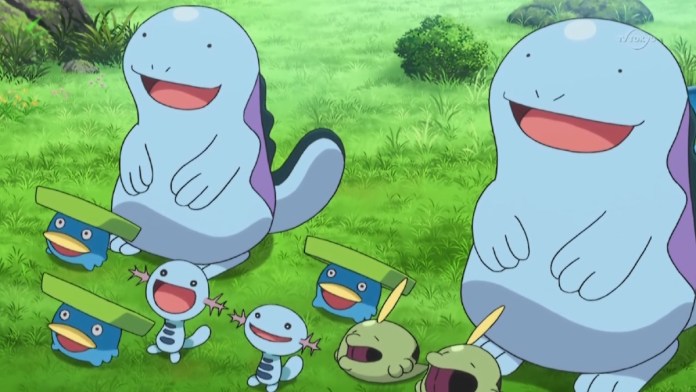 quagsire with lotad, wooper and gulpin from pokemon