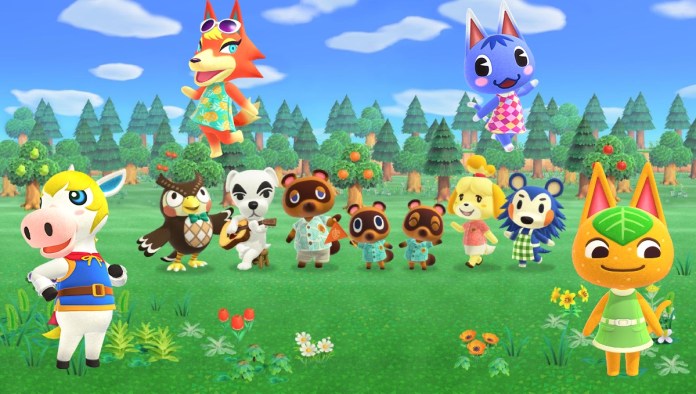 rosie, audie, colton and tangy with the signature characters in animal crossing