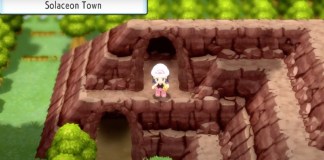 the trainer standing on top of the solaceon ruins in pokemon brilliant diamond