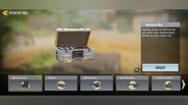 Munitions Box operator skill unlocks via COD Mobile Season 11 battle pass 