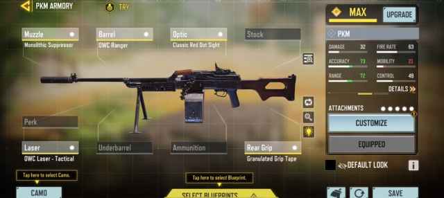 Best PKM LMG Gunsmith Loadout for COD Mobile