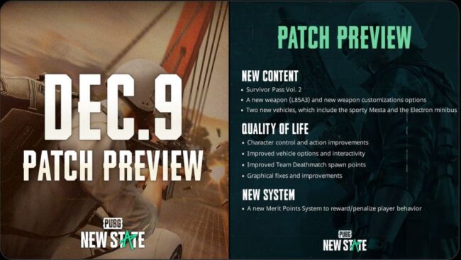 PUBG New State 0.9.2 patch preview