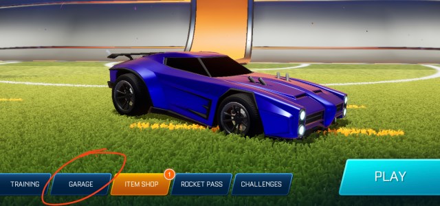 rocket league sideswipe Garage menu button