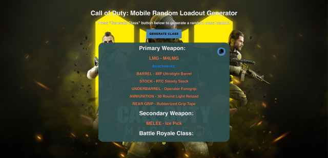COD Mobile Random Loadout Generator
