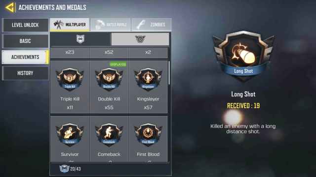 Long Shot medal in COD Mobile
