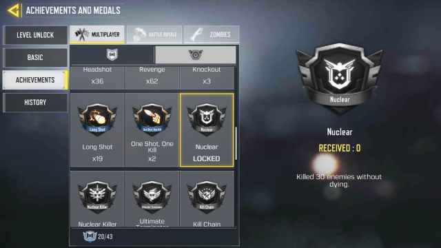 Earning Nuclear medal in COD Mobile