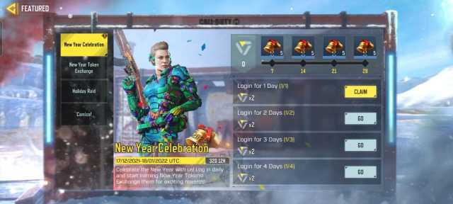 COD Mobile New Year Celebration event missions