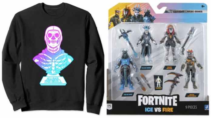 Fortnite hoodie and action figures