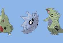 larvitar, pupitar and tyranitar from pokemon