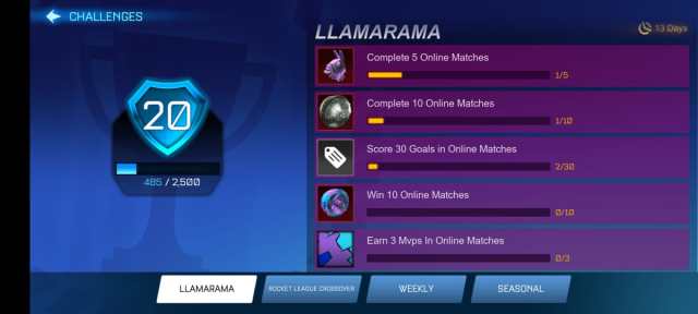 llama rama event in rocket league sideswipe
