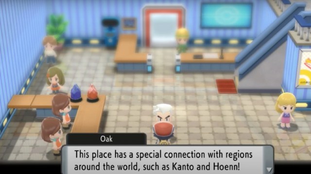 The trainer standing inside Ramanas Park in Pokemon Brilliant Diamond