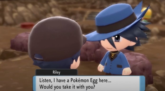 The trainer talking to riley in pokemon brilliant diamond