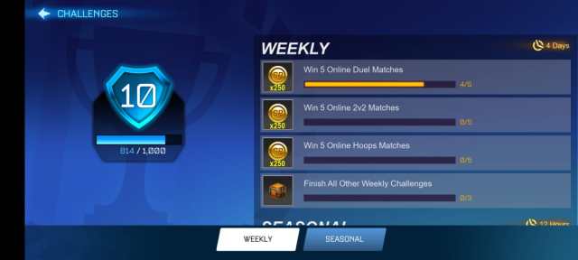 weekly challenges in rl sideswipe