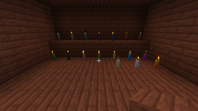All candle dye colors in Minecraft