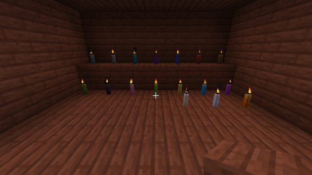 All candle dye colors in Minecraft