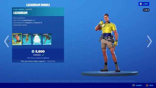 Fortnite Lazarbeam bundle overview