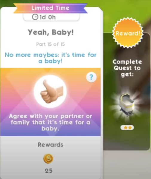 baby time sims mobile baby event