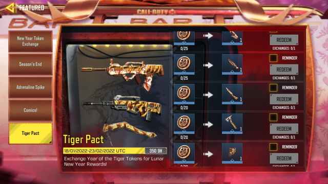 COD Mobile Tiger Pact event
