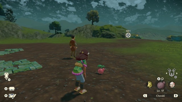 a trainer with cherubi from pokemon