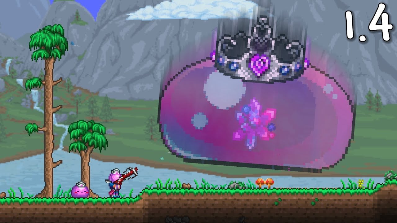How to Summon and Defeat the Slime Queen in Terraria.