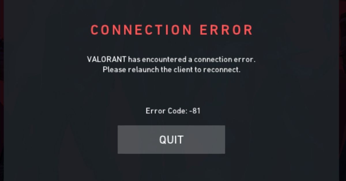 How to Fix Error 81 in Valorant