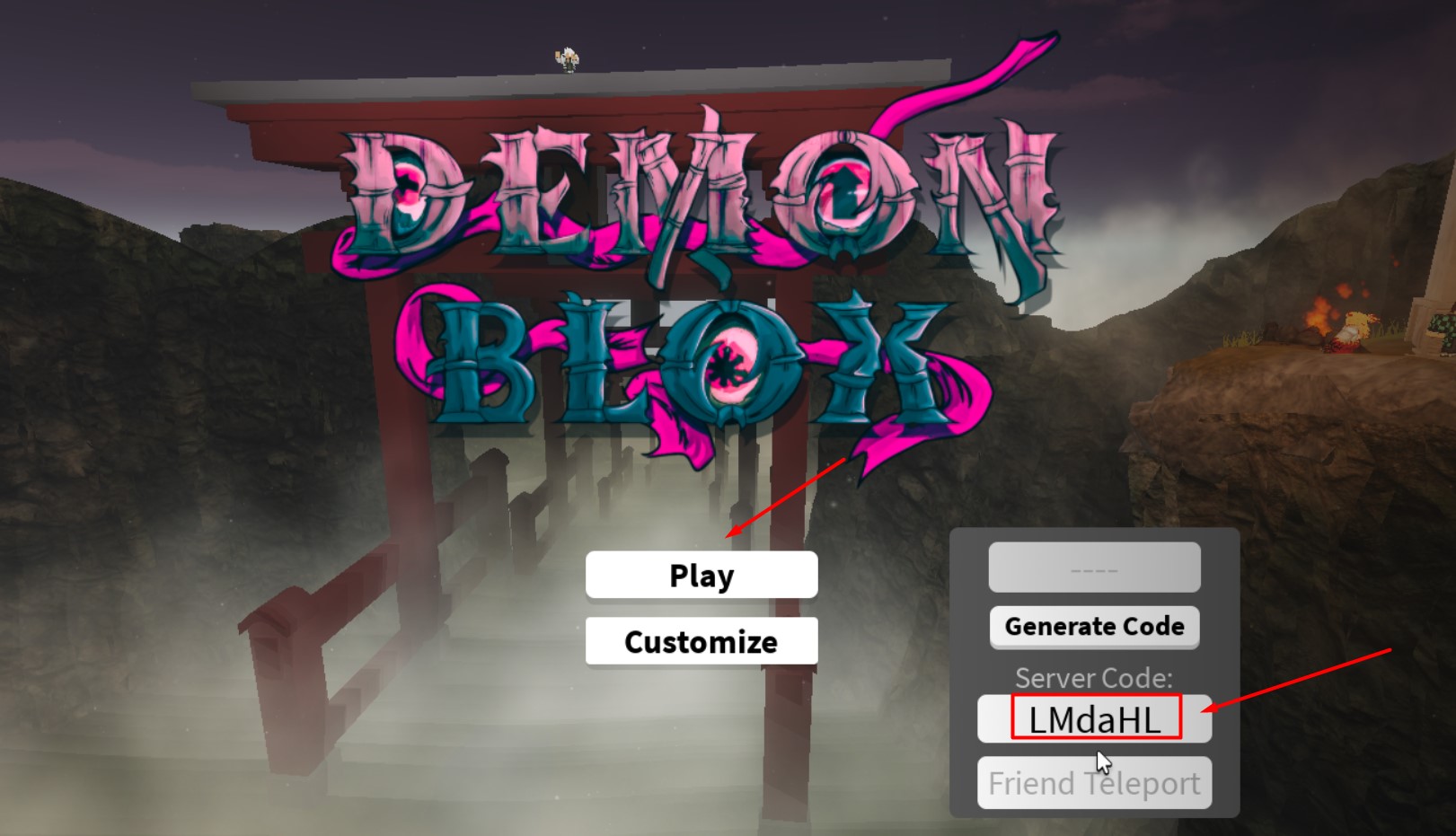 How to use Private Server codes in Demon Blox? 