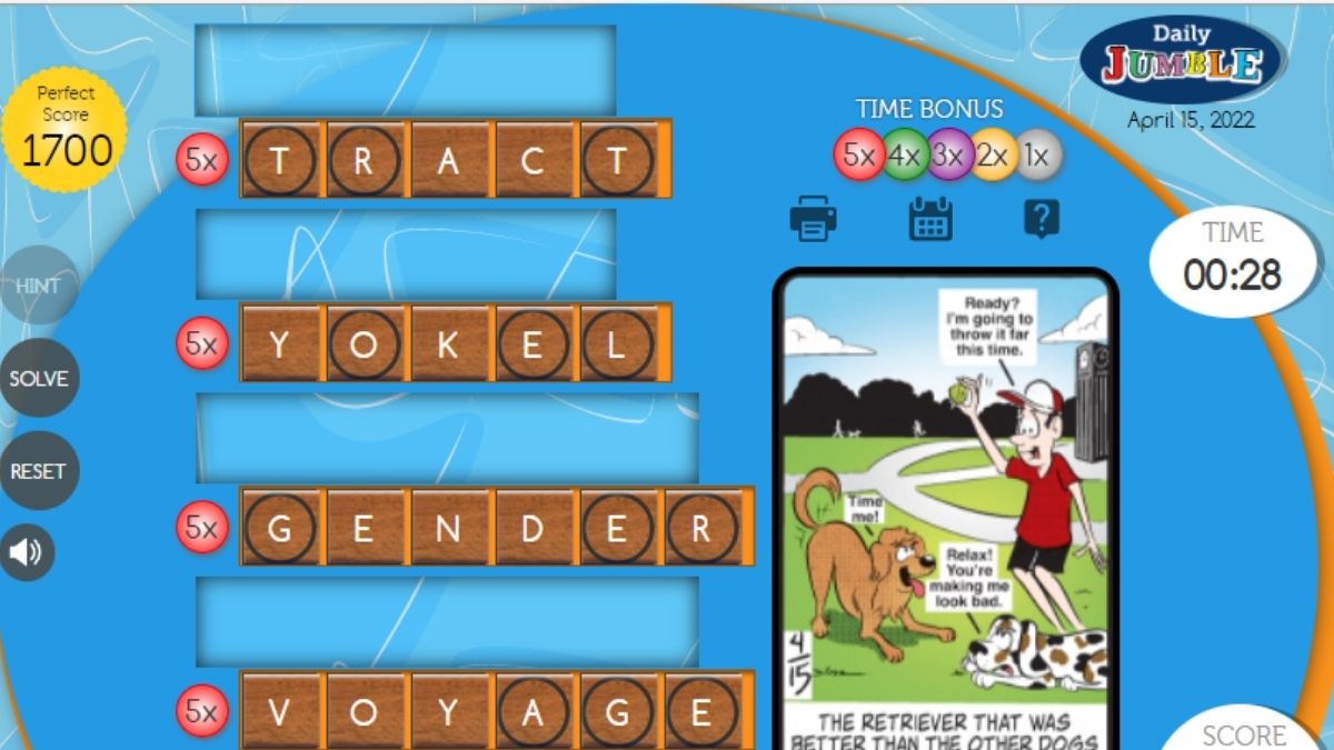 Jumble Answers for April 15 Touch, Tap, Play