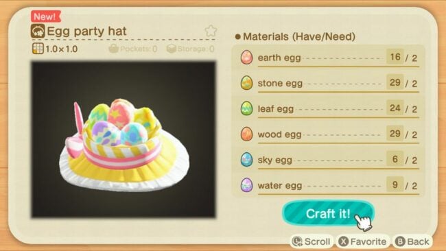 egg party hat animal crossing