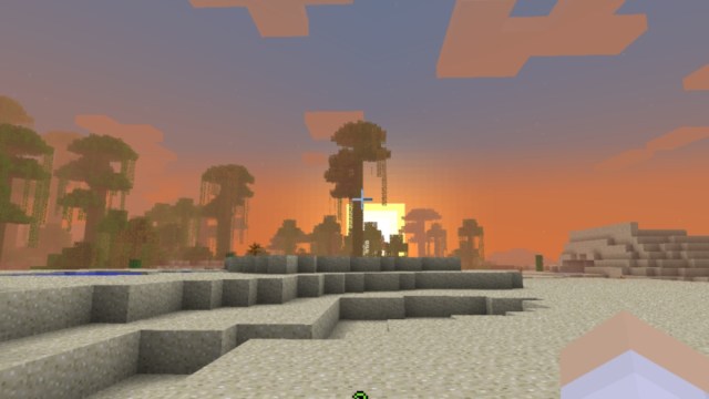 standing on top of a desert biome in minecraft