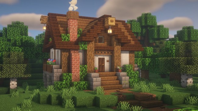 How to Make Authentic Cozy Cottage in Minecraft Pocket Edition - Touch ...