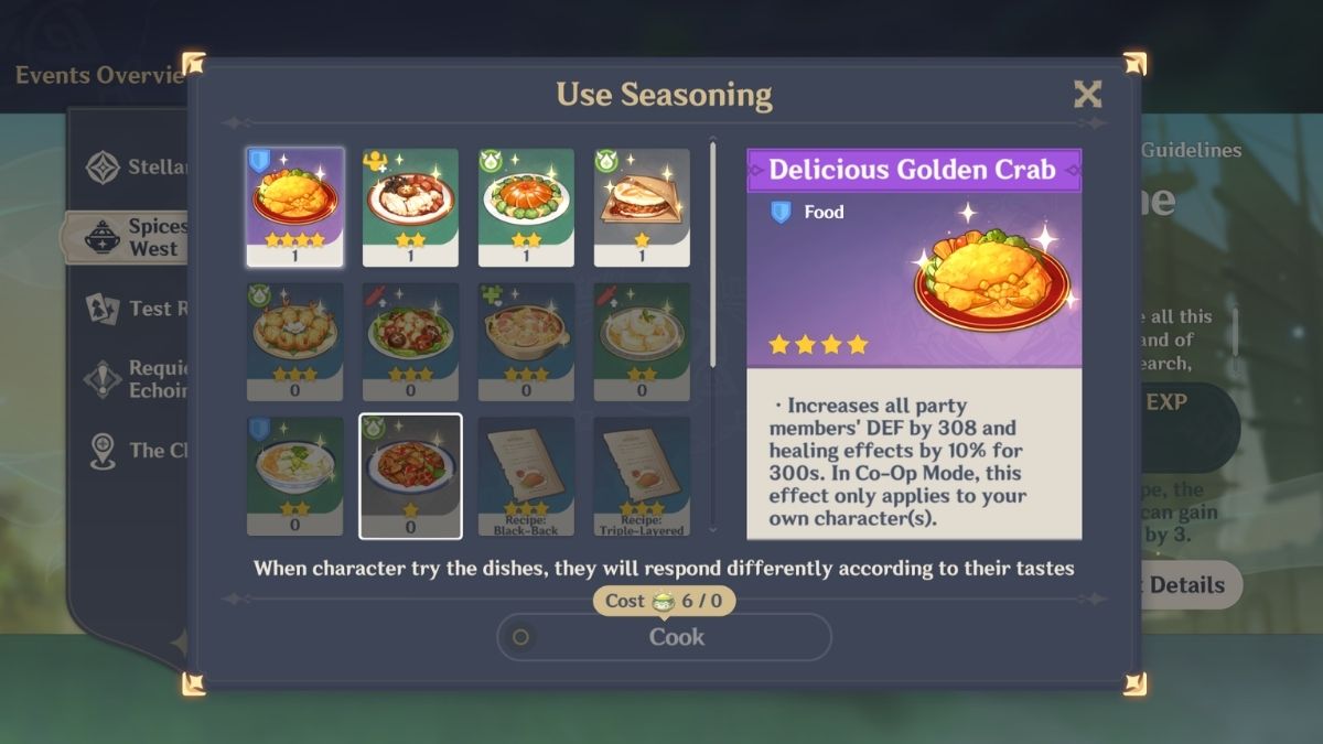 How to Add Seasoning To Food Items in Genshin Impact Spices From the