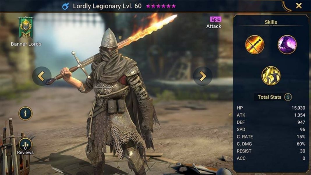 Raid Shadow Legends Lordly Legionary LVL 60